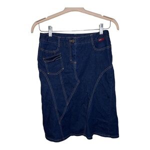 Patchwork Denim Midi Skirt BCBG Y2K